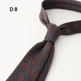 Cravate en polyester jacquard 8 cm, style décontracté, rouge et marron, pour homme, accessoire de costume, de fête, de mariage ou de banquet