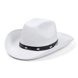 Western Cowboy Hat for Men Women Kids Fedora Outdoor Wide Brim Faux Leather Summer Wide Brim Beach Travel Cap Black White Pink