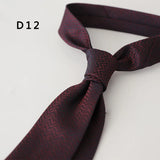 Cravate en polyester jacquard 8 cm, style décontracté, rouge et marron, pour homme, accessoire de costume, de fête, de mariage ou de banquet