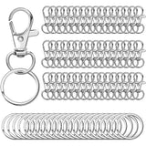 Lot de 100 mousquetons pivotants pour porte-clés, mousquetons à mousqueton pour porte-clés, bijoux, loisirs créatifs