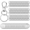 Lot de 100 mousquetons pivotants pour porte-clés, mousquetons à mousqueton pour porte-clés, bijoux, loisirs créatifs
