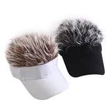 Casquette de baseball de golf avec faux cheveux évasés, pare-soleil, postiche amusant, pour hommes et femmes, perruque à pointes