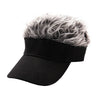 Casquette de baseball de golf avec faux cheveux évasés, pare-soleil, postiche amusant, pour hommes et femmes, perruque à pointes
