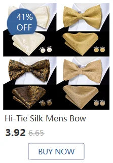 Hi-Tie Marque Soie Pré-noué Homme Nœud Papillon Mouchoir Boutons de Manchette Ensemble Nœud Papillon pour Homme Jacquard Solide Cachemire Floral Mariage Cadeau d'Affaires