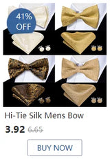 Hi-Tie Marque Soie Pré-noué Homme Nœud Papillon Mouchoir Boutons de Manchette Ensemble Nœud Papillon pour Homme Jacquard Solide Cachemire Floral Mariage Cadeau d'Affaires