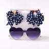 3Pcs/set Cute Solid Kids Dot Hairpin Colorful Heart Sun Glasses Set Girls Boutique Bowknot Hair Clips Children Hair Accessories