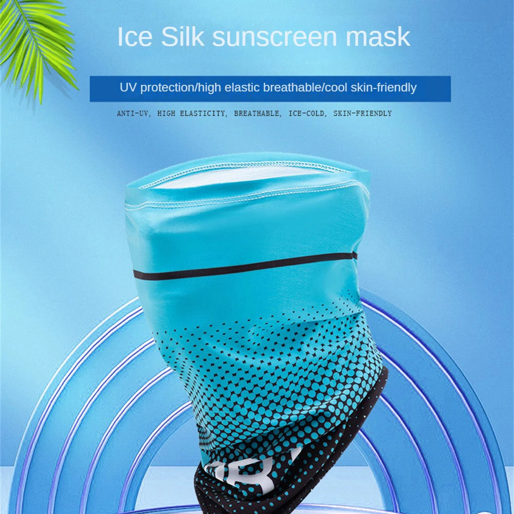 Masque de cyclisme en soie glacée, protection solaire, absorption de la transpiration, randonnée, camping, chasse, tour de cou, bandana, foulard magique pour moto