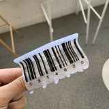 Pince à cheveux en acrylique motif vache panda, design noir et blanc, code QR, accessoires pour cheveux pour femmes et filles