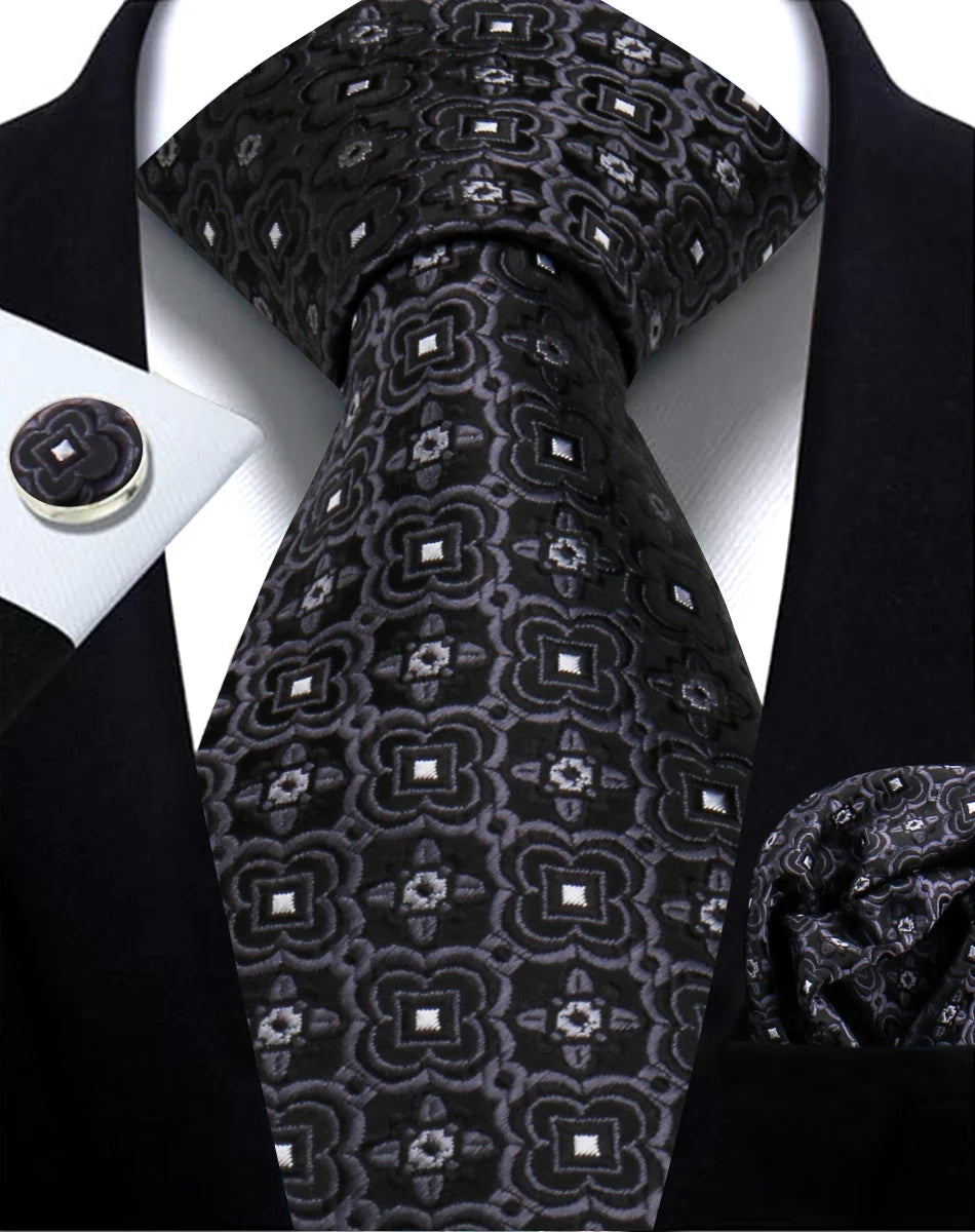 Cravate homme Paisley Jacquard tissé 8 cm formelle affaires mariage cravate poche carré ensemble costume cravate haute qualité fait main Gravata
