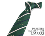 Green Color Neck Ties Casual Skinny Tie For Party Boys Girls Plaid Necktie Wedding Necktie For Groom Striped Neck Wear For Men