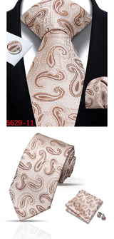 Cravate homme Paisley Jacquard tissé 8 cm formelle affaires mariage cravate poche carré ensemble costume cravate haute qualité fait main Gravata