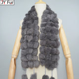 2024 Winter Women Genuine Fur Scarf Real Rex Rabbit fur Balls Scarves Russian Cute Female Fashion Warm Fur Scarf Colourful