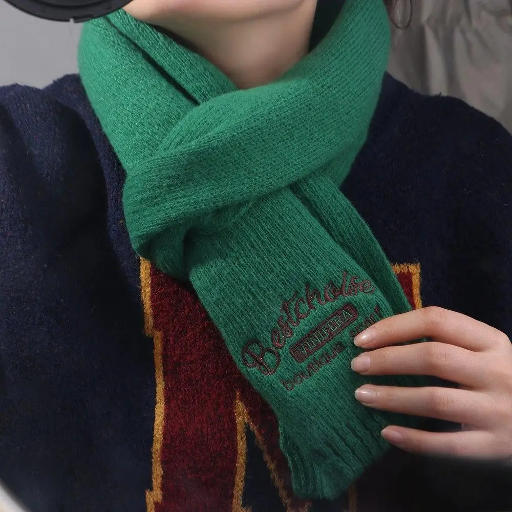 Embroidered Wool Scarf Cashmere Shawl Wool Scarves Winter Cashmere Scarves Korean Style Scarves Letter Long Shawl Autumn Winter