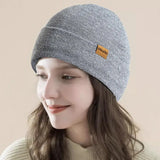3Pcs/Set Warm Knitted Hat Winter Windproof Neck Protection Beanies Hat Outdoor Soft Scarf Gloves Set Men Women