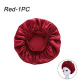 New Women's Satin Solid Wide-brimmed Sleeping Hat Unisex Head Wrap Elastic Band Cap Hair Care Bonnet Night Hat bonnet de nuit