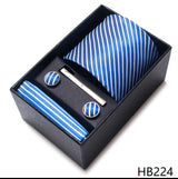 Cravate pour homme, tout nouveau style, cadeau de mariage, ensemble de pochettes, boîte à cravates, accessoires de costume noirs pour hommes