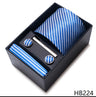 Cravate pour homme, tout nouveau style, cadeau de mariage, ensemble de pochettes, boîte à cravates, accessoires de costume noirs pour hommes
