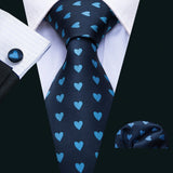 Ensemble de cravates pour homme, motif dinosaure, bleu marine et doré, 8,5 cm, en soie, idéal pour un mariage, FA-5191