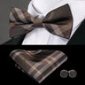 Hi-Tie Marque Soie Pré-noué Homme Nœud Papillon Mouchoir Boutons de Manchette Ensemble Nœud Papillon pour Homme Jacquard Solide Cachemire Floral Mariage Cadeau d'Affaires