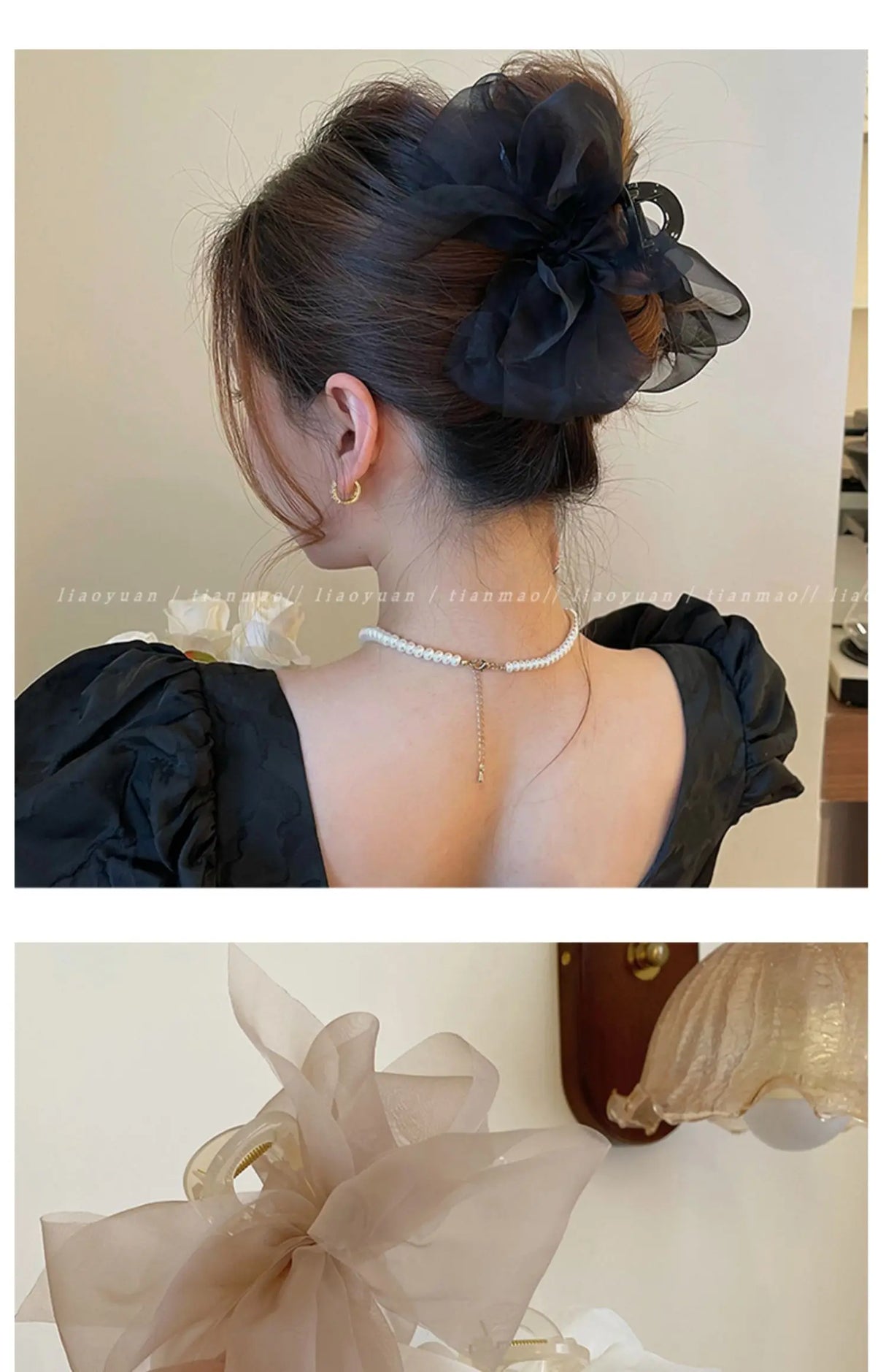 Pince à cheveux en maille pour femme, élégante, en forme de nœud, accessoire pour cheveux, cadeau idéal