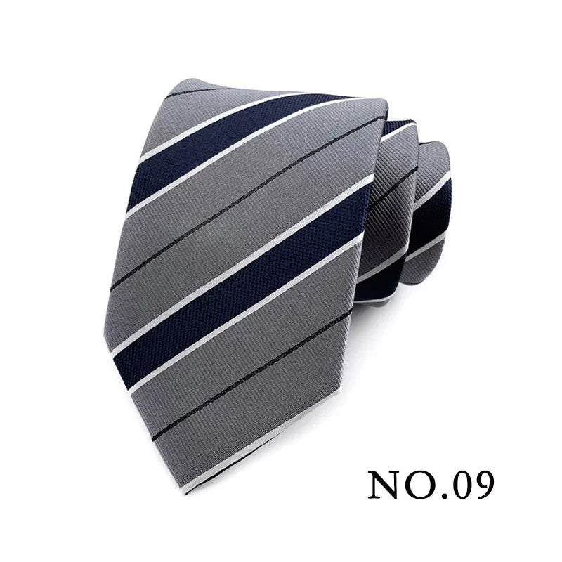 Cravate pour homme 8 cm, motif rayé, jacquard tissé, cravate Ascot, pour homme, pour fête de mariage