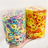 50PCS Colorful Basic Nylon Ealstic Hair Ties for Girls Ponytail Hold Scrunchie Rubber Band Kid Fashion Baby Hair Accessories