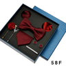Coffret cadeau pour homme et femme, pochette, cravate, boutons de manchette, broche, couleur unie, pour mariage, affaires, vente en gros