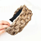 4.5-5CM Stunning Wide Women Headpiece Satin Cloth Braided Headbands for Woman Ladies Daily Shopping Party Head Hoop Accessories