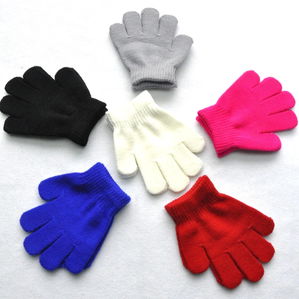 Gants tricotés pour enfants, mitaines d'hiver en fourrure solide pour enfants de 3 à 7 ans