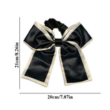 New Korean Black Bow Hair Tie Scrunchies Women Elegant Silk Elastics Hair Band Ponytail Hold Headdress Hair Accessories
