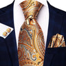 Hi-Tie – Cravate de mariage en soie violette unie à motif cachemire pour homme, ensemble de qualité avec boutons de manchette et mouchoir, cadeau tendance, livraison directe
