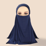 Abaya pour musulmane en coton modal, masque facial, couleur unie, confortable, pull pour femme, chapeau fendu, capuche, turban, écharpe, châle