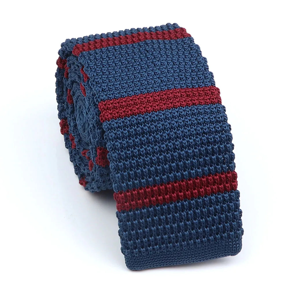Cravate en tricot pour homme, tendance, fine, rayée, tissée, tricotée, colorée, chaude, design, idée cadeau