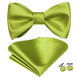 Hi-Tie Ensemble nœud papillon en soie pour homme, mouchoir et boutons de manchette, bleu, rouge, or, noir, blanc, jacquard, nœud papillon, mariage, affaires