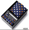 2023 New Style Wedding Gift Tie Pocket Squares Set Necktie Box Men Solid Black Suit Accessories Fit Wedding