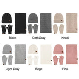 3-in-1-Beanie-Mütze, Schal, Handschuhe, Set, trendige, weiche, warme Touchscreen-Handschuhe, lässige Wintermütze für Damen und Herren