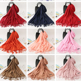 Écharpe d'hiver 2022 en cachemire épais et solide pour femme, foulard chaud pour le cou et la tête, hijab, pashmina, châle et bandana à pompon