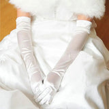 Robe de soirée formelle pour femme, gants longs, style opéra, mariage, soirée, fête, rouge et blanc