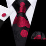Barry.Wang Ensemble cravate et boutons de manchette en soie pour homme, motif jacquard, rouge, bordeaux, rose, pour mariage, affaires, fête