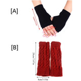 Mitaines sans doigts de couleur unie pour femme, mitaines d'hiver chaudes, manches tricotées, fines, décontractées, douces, pour filles, vêtements gothiques, punk, gothiques