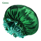 New Women's Satin Solid Sleeping Hat Night Sleep Hair Care Bonnet Nightcap Silky Shower Caps Comfortable Flower Band Unisex Cap