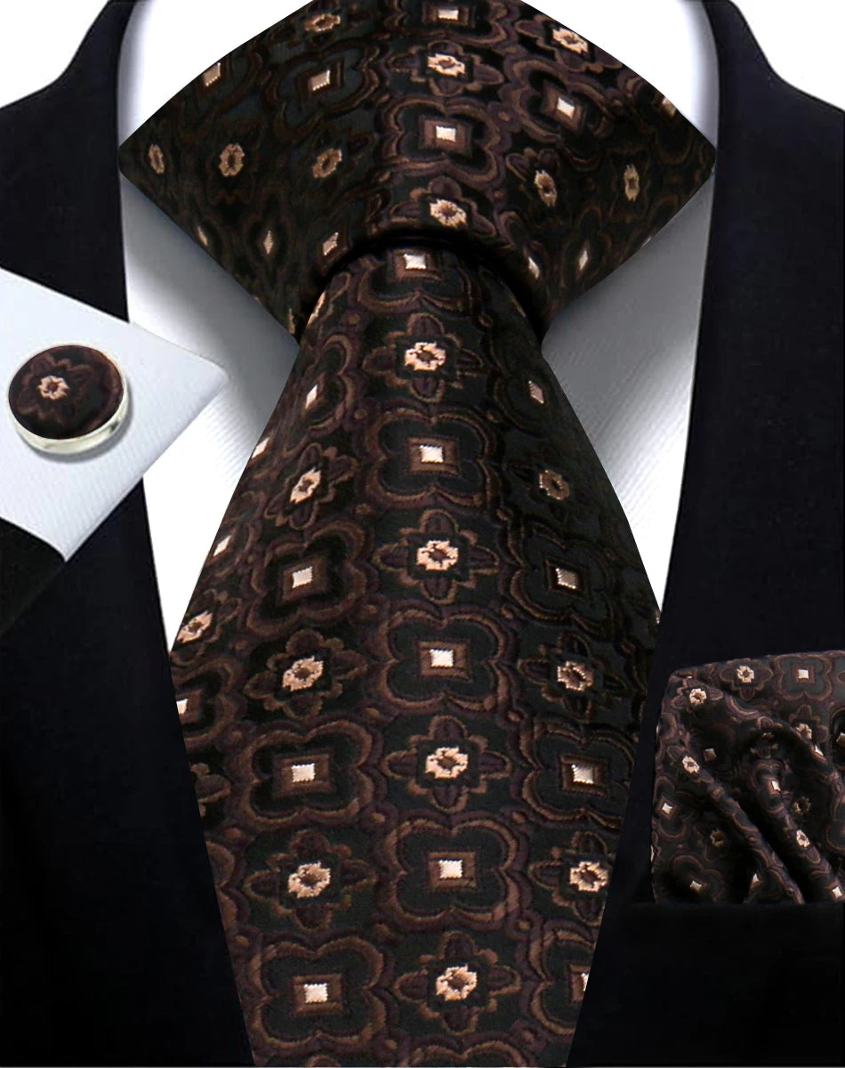 Cravate homme Paisley Jacquard tissé 8 cm formelle affaires mariage cravate poche carré ensemble costume cravate haute qualité fait main Gravata