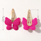 4Pcs/set Butterfly Hair Clip Set for Girls Double Layered Bow Cute Bangs Hair Pin Cotton Safe Kids Baby Hair Accessories Set