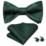 Hi-Tie Ensemble nœud papillon en soie pour homme, mouchoir et boutons de manchette, bleu, rouge, or, noir, blanc, jacquard, nœud papillon, mariage, affaires