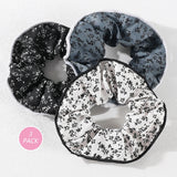 3/4Pcs Sweet Printed Elastics Hair Bands Women Girls Simple Scrunchies Korean Pink Mesh Hair Ties Ponytail Hair Accessories