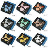 Coffret cadeau pour homme et femme, pochette, cravate, boutons de manchette, broche, couleur unie, pour mariage, affaires, vente en gros