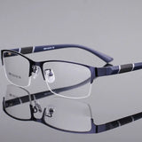 Men's Blue Light Blocking Reading Glasses Vintage Retro Metal Half Frame Eyeglasses Unisex Classic Business Eyewear Presbyopia