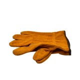 1 Pair Labor Protection Cowhide Gloves Double-layer Yellow Safety Welding Wear-resistant Gloves Personal Protective Equipment