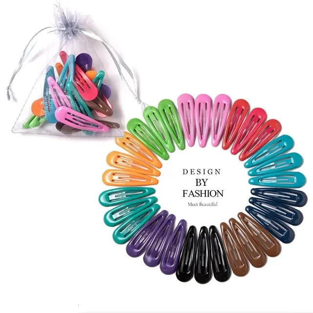 10/20/30/40 New Girls Cute Colorful Waterdrop Shape Hairpins Sweet Hair Clips Kids Barrettes Slid Clip Fashion Hair Accessories