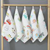 Lot de 5 serviettes de toilette en mousseline de coton doux à 6 couches pour bébé, mouchoir pour le bain, l'alimentation, le visage, le rot